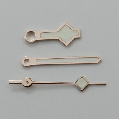 Silver, Gold, Rose Gold, and Black Watch Hands with Snowflake Design, Luminous Compatible with NH35, NH36, 7S26, 7S36, 4R35, and 4R36 Movements, Parallel Import