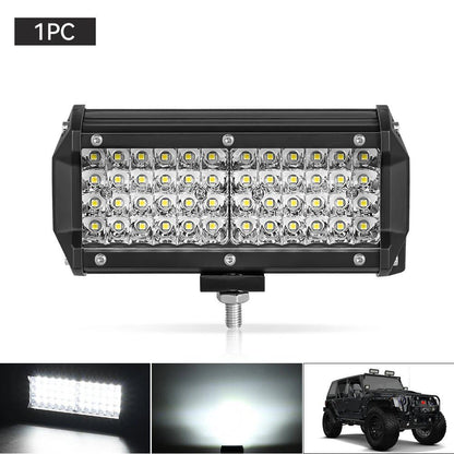 1/2 7-inch Bar Light, 4-Row Work Light, Combo Beam, Off-Road, Boat, Car, Tractor, Truck, 4x4, SUV, 12V/24V, Color: Parallel Import