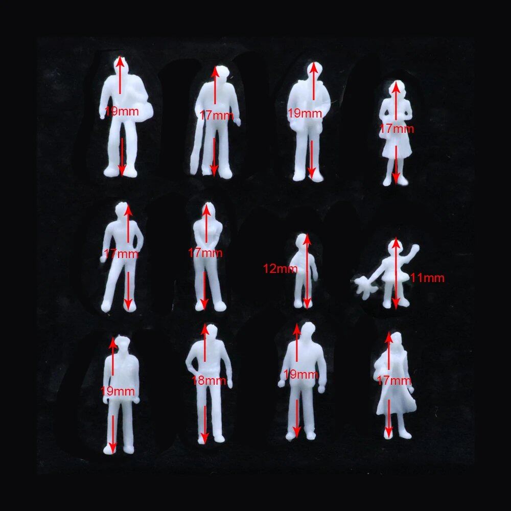 1/75, 1/100, 1/150, 1/200, 1/300 Scale Miniature Figure Model Kits, ABS Plastic, for Architecture, Sand Tables, Railway Scenes, Layouts, and Dioramas, Set of 100, Color: Scale, Parallel Import