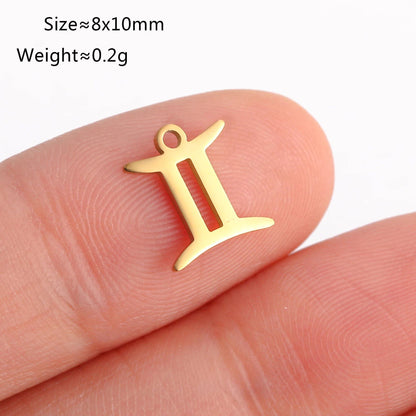 Set of 5 Lucky Birth 12 Zodiac Star Sign Charms, Metal Constellation Pendants for Jewelry Making, Bracelets, Earrings, and Necklaces, Parallel Import