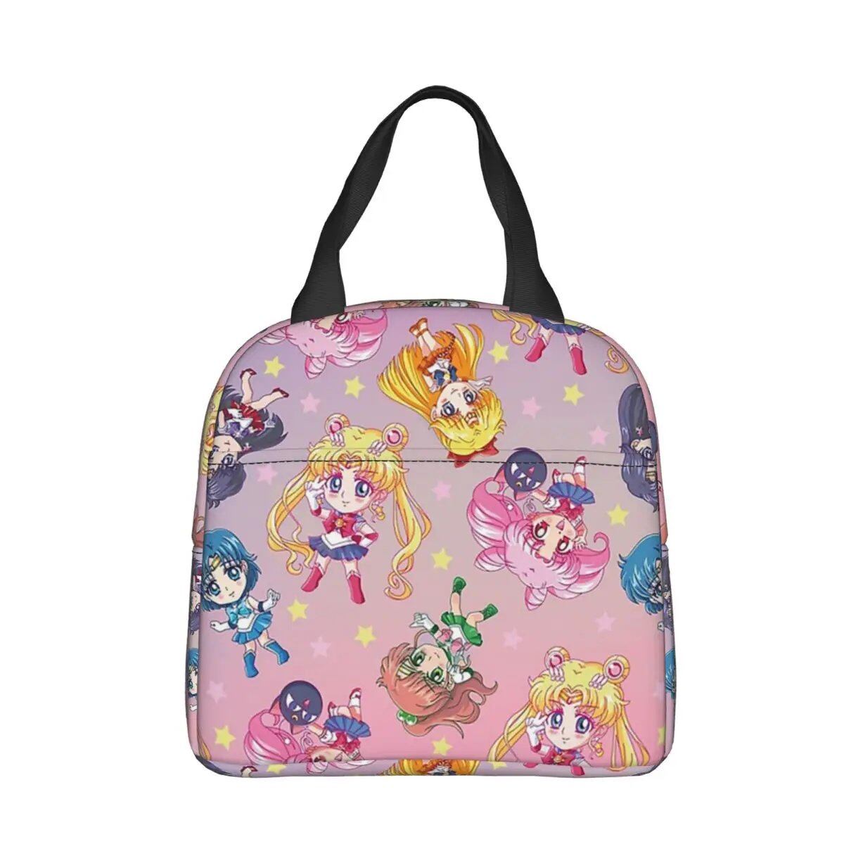 アニメ ムーン かわいい S-S-セーラー 保温ランチバッグ 保冷保熱 ランチボックス 漏れ防止 トートバッグ 学生 ピクニック 男女兼用 サイズ：オプション1;カラー： 並行輸入品