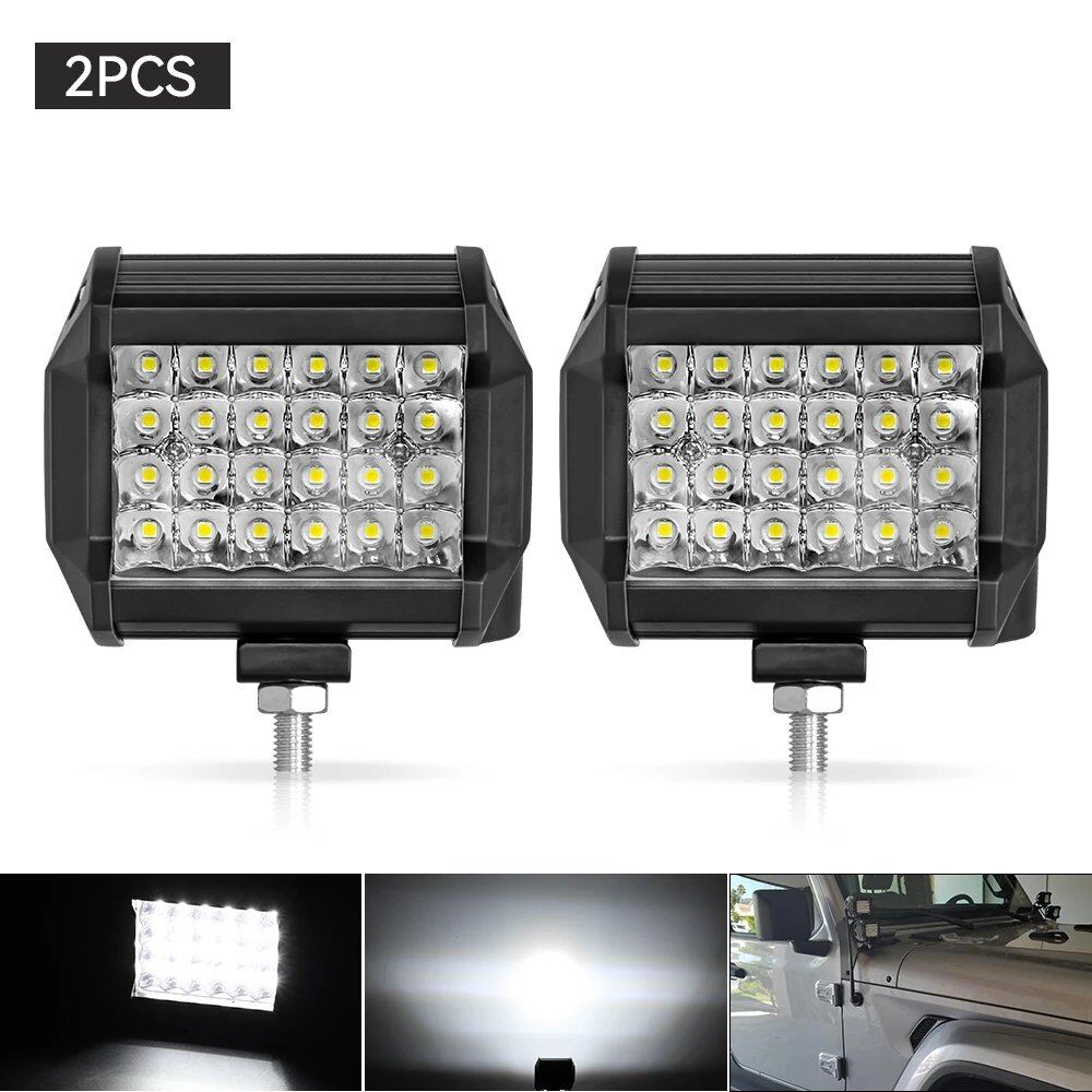 1/2 7-inch Bar Light, 4-Row Work Light, Combo Beam, Off-Road, Boat, Car, Tractor, Truck, 4x4, SUV, 12V/24V, Color: Parallel Import