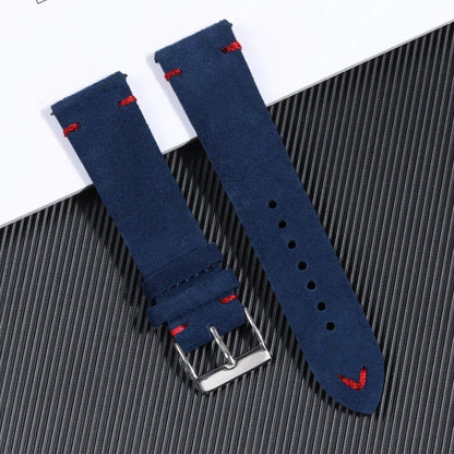 Soft Suede Watch Band, 18mm, 20mm, 22mm Leather Strap, Brown, Blue, Red, Khaki, Replacement Strap, Quick Release, Men's and Women's Bracelet, Band Color: mm, Parallel Import