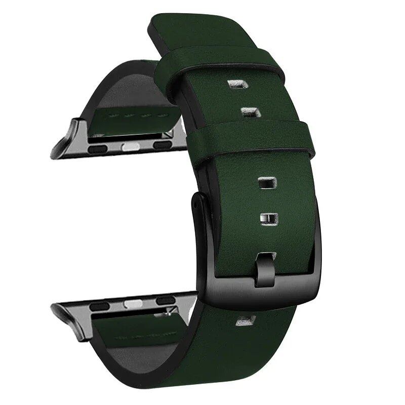 High-quality leather strap for Apple Watch Ultra 2 (49mm), compatible with Series 9, 8, 7, SE, 6, 5, and 4. Available in 44mm, 45mm, 42mm, 41mm, and 40mm bands. Available in mm band colors. Parallel import.