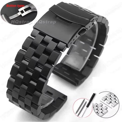 High-quality, full-solid stainless steel watch band, available in sizes 18mm, 20mm, 22mm, 24mm, and 26mm. Includes flat interface, includes tools, and is a metal watch band. Band Color: mm. Parallel import.