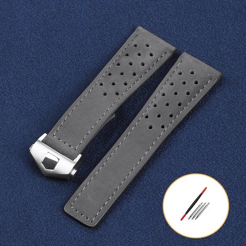 20mm 22mm 本革 本物牛革 ウォッチバンド TAG HEUER（タグ・ホイヤー） カレラ アクアレーサー モナコ F1 対応 ソフトストラップ ユニバーサル リストバンド バンドカラー：mm 並行輸入品