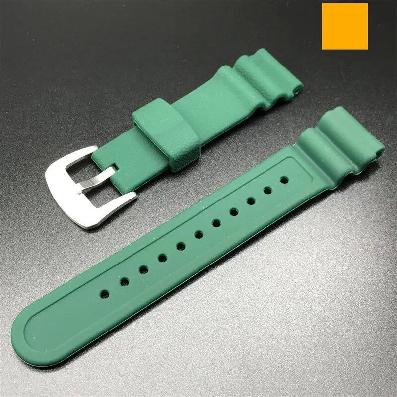 22mm Rubber Sports Men's Watch Strap for Seiko 5 PROSPEX Water Ghost Can-Shaped Red Tooth Diving 007 Abalone Silicone Watch Band. Band Color: 22mm; Band Width: Parallel Import.