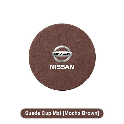 Hot Sale: 1/2 Car Coasters, Cup Holder Mats, Non-Slip Cup Pads, Accessories for Nissan X-TRAIL, Qashqai, Note, Juke, Sentra, and Patrol (Parallel Import)
