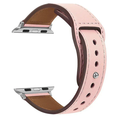 Leather Band for Apple Watch - Ultra 49mm/46mm, 44mm/40mm, 38mm/42mm, Sport Bracelet for iWatch Series 10/9/8/7/SE/6/5/3, 41mm/45mm Models, Band Color: Parallel Import