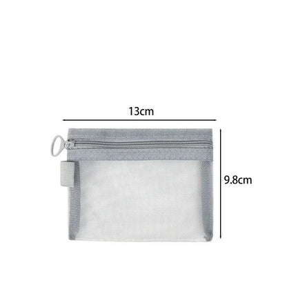 Set of 3 Transparent Mesh Cosmetic Pouches, Small and Large, Black, Portable Makeup Bags, Travel Toiletry Storage Case, Lipstick Storage Pouch, Size: Parallel Import
