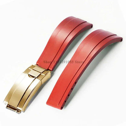 ロレックス ウォーターゴーストシリーズ用 20mm 防水シリコン ラバーウォッチストラップ フォールドバックル メンズ スポーツブレスレット サイズ：ロゴ無しバックル;バンドカラー：;バンド幅：20mm 並行輸入品