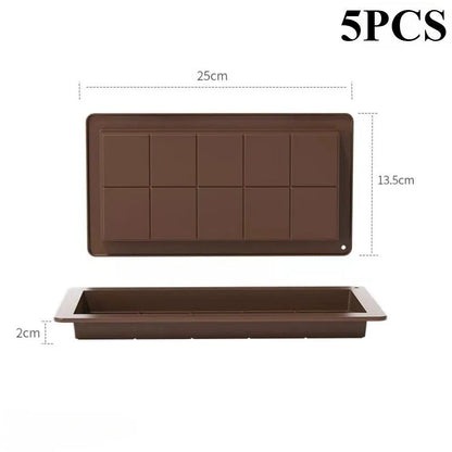 Set of 1, 3, or 5 Silicone Chocolate Bar Molds, Dubai Chocolate Molds, Perfect for Making Dubai Chocolates, Baking, and Party Gifts. Color: Parallel Import.