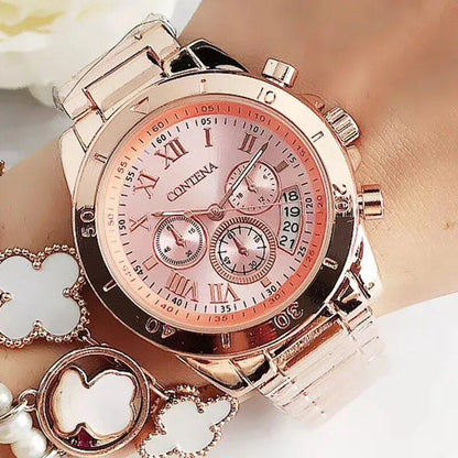Luxury top brand women's watch, simple stainless steel, stylish, elegant quartz watch for women, parallel import