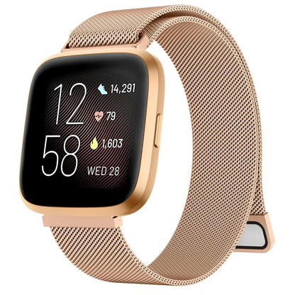 Metal Magnetic Strap Band Wristband for Fitbit Versa 1/2/3/4 and Sense 2, Band Color: Parallel Import