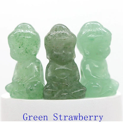 1.2-inch Mini Buddha Statue, Natural Stone Carving, Healing Crystal, Power Stone, Spiritual Craft, Good Luck, Furniture, Interior Accessories, Home Decor, Bulk Sale, Wholesale Size: 1 Piece; Parallel Import