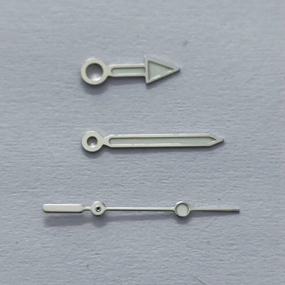 High-quality hand set for NH35, NH36, NH38, NH39, NH70, NH72, 7S26, 7S36, 4R35, and 4R36 watches. Available in silver, gold, black, blue, and red. Luminous dial hands. Parallel import.