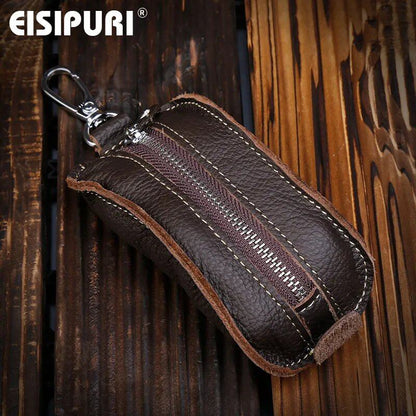 EISIPURl 100% 本革 キーウォレット ポーチ ビジネス メンズ ドア 車 キーケース バッグ ホルダー 男性用 キーホルダー キーオーガナイザー ハウスキーパー  並行輸入品