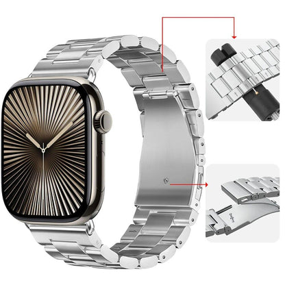 Stainless Steel Metal Strap for Apple Watch, Compatible with 46mm, 42mm, 44mm, 40mm, 45mm, and 41mm iWatch Series 10/9/8/7/6/SE2/Ultra (49mm), Band Color: Parallel Import