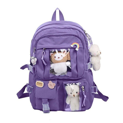 ニュースクールバックパック かわいいノートPCリュック 学生用ブックバッグ ナイロン製 カジュアルトラベルバッグ ティーンガールズ・レディース向け 色 並行輸入品