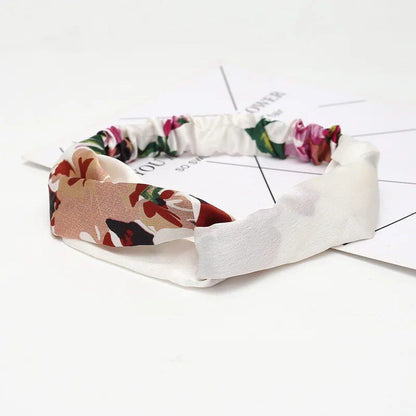 Women's Summer Bohemian Print Headband, Retro Cross Turban, Bandage Bandana, Hair Accessory, Head Wrap, Parallel Import