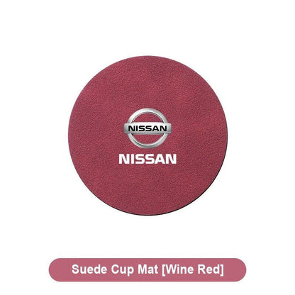 Hot Sale: 1/2 Car Coasters, Cup Holder Mats, Non-Slip Cup Pads, Accessories for Nissan X-TRAIL, Qashqai, Note, Juke, Sentra, and Patrol (Parallel Import)