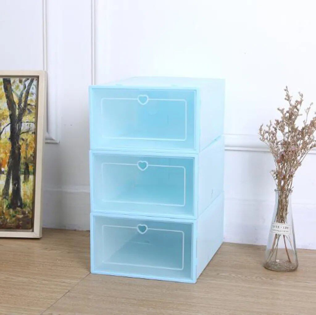1/6 Scale PC Fashion Foldable Clear Shoe Storage Box, Plastic, Stackable, Shoe Organizer, Size: Parallel Import