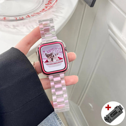 Rainbow Resin Transparent Band for Apple Watch Ultra 2 (49mm, 10, 46mm, 7, 8, 9, 41, 45mm, 38, 40, 42, 44mm) - iWatch SE, 6, 5 Strap. Band Color: ; Ships from: Parallel Import