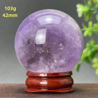 天然アメジスト ボール 水晶玉 ホームオフィスデコレーション エネルギー ウィッカ レイキ スピリチュアル 瞑想 魔術 占い カラー： 並行輸入品