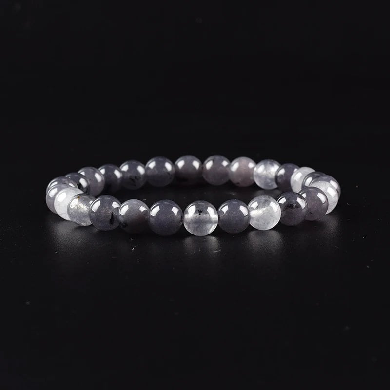 Natural Aquamarine and Agate Bead Bracelet for Women, Single Circle Crystal Bracelet, Romantic, Casual, Yoga, Meditation, Gift, Long, Parallel Import
