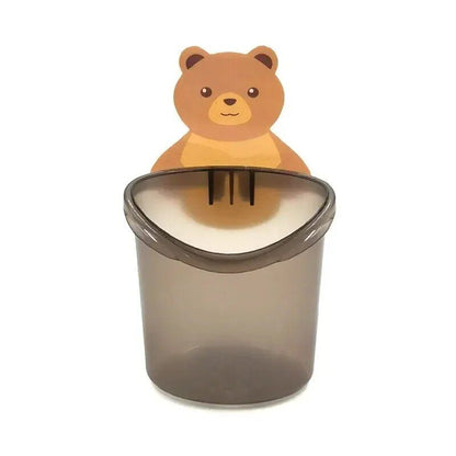 1/2-Piece Cute Bear Pattern Wall-Mounted Toothbrush Storage Rack for Bathroom, Multifunctional Toothbrush Holder, Bathroom Accessory, Parallel Import