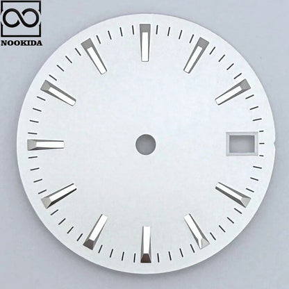 NOOKIDA 28.5mm Sunburst/Frosted Dial Watch with Calendar Window for NH35/NH36/4R/7S Automatic Movements, Color: Parallel Import