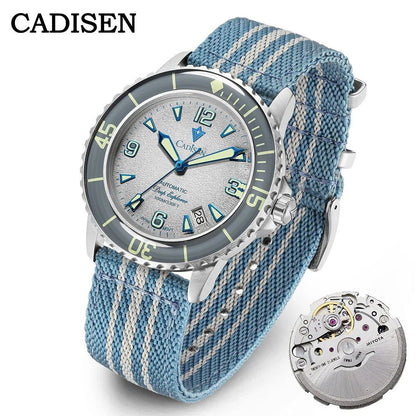 CADISEN Deep Explorer 2025 New Automatic Mechanical Watch for Men, Canvas Strap, Waterproof, Luminous, Luxury Watch with NH35 Movement; Ships from: Parallel Import
