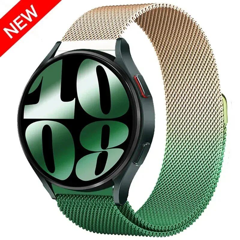 Compatible with Samsung Galaxy Watch 5/6/4/Classic, 22mm/20mm Metal Milanese Loop Magnetic Star-Like Bracelet, Hubai GT4/3/2e Strap, Size 2, Parallel Import