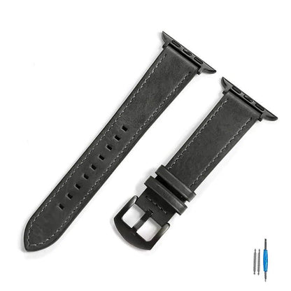Calf Leather Strap for Apple Watch - Compatible with iWatch Series 8/7/6/5/4/3/SE, 49mm, 44mm, 45mm, 42mm, 40mm, and 41mm Bands, Unisex, Imported