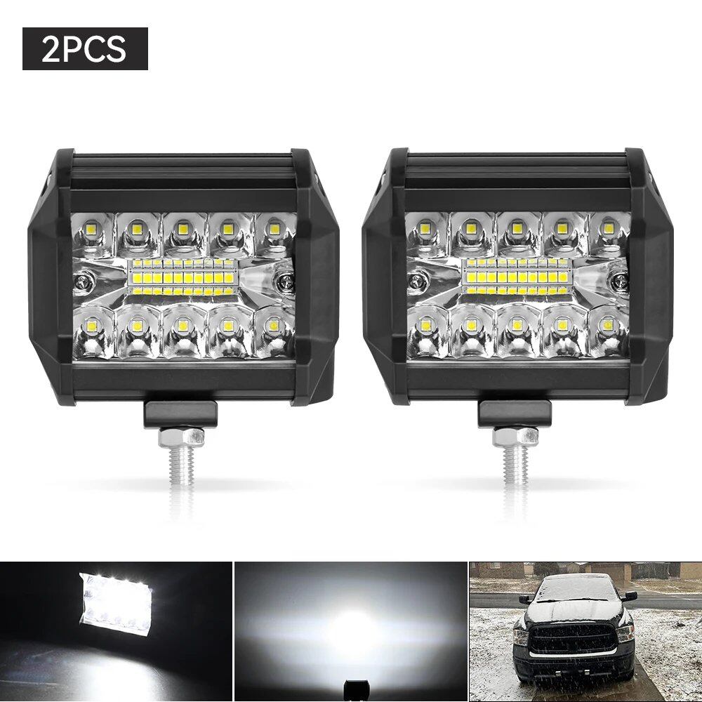 1/2 7-inch Bar Light, 4-Row Work Light, Combo Beam, Off-Road, Boat, Car, Tractor, Truck, 4x4, SUV, 12V/24V, Color: Parallel Import
