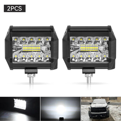 1/2 7-inch Bar Light, 4-Row Work Light, Combo Beam, Off-Road, Boat, Car, Tractor, Truck, 4x4, SUV, 12V/24V, Color: Parallel Import