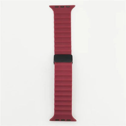 Magnetic Buckle Strap for Apple Watch - Compatible with Ultra 2/SE/Series 3-9, 49mm/45mm/44mm/40mm/41mm/38mm/42mm Silicone Bracelet, Band Color: mm, Parallel Import