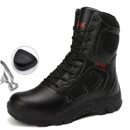 Men's Steel-Toe Safety Work Boots, Impact Resistant, Size 47, Color: Parallel Import