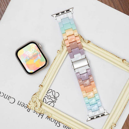 Cute Candy Rainbow Apple Watch Band, Compatible with 49mm, 45mm, 41mm, 44mm, and 40mm iWatch Series 10, 9, 8, 7, SE, 6, and 4, Size: S10-4, Parallel Import
