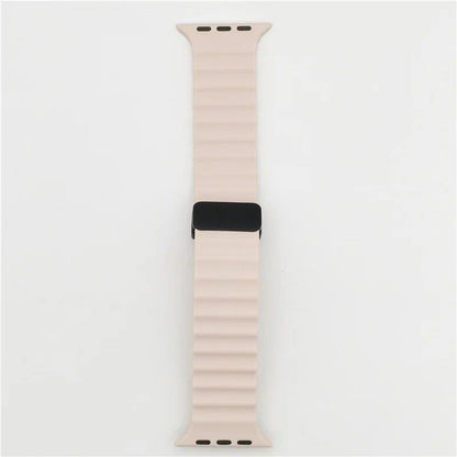 Magnetic Buckle Strap for Apple Watch - Compatible with Ultra 2/SE/Series 3-9, 49mm/45mm/44mm/40mm/41mm/38mm/42mm Silicone Bracelet, Band Color: mm, Parallel Import