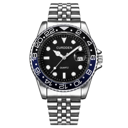 Men's Famous Brand Watch, Student Style, Fashionable, Stainless Steel Band, Casual, Calendar, Quartz Watch, Green, 2024; Customizable: Yes; Ships from: Parallel Import