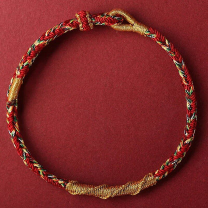Taisei Hand Rope, Dragon Year Amulet, Red Rope, Zodiac, Manjusri Bodhisattva, Birth Buddha, Handwoven, Parallel Import