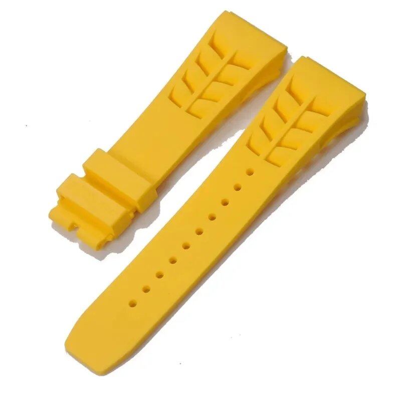 25mm Soft Silicone Band for Richard Mille RM53/055/011/050, Men's Waterproof and Sweatproof Rubber Wristband, Watch Accessories, Band Color: ; Band Width: 25mm, Parallel Import