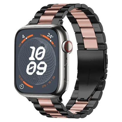 Stainless steel metal band compatible with Apple Watch 10, 9, 8, 7, 46mm, 45mm, 41mm, Ultra2, 49mm, men's and women's replacement strap, iWatch 6 strap, band color: parallel import