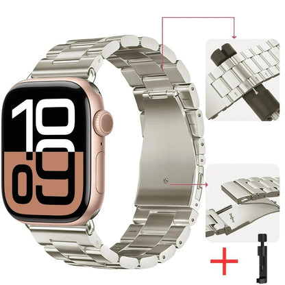 Stainless Steel Metal Strap for Apple Watch, Compatible with 46mm, 42mm, 44mm, 40mm, 45mm, and 41mm iWatch Series 10/9/8/7/6/SE2/Ultra (49mm), Band Color: Parallel Import