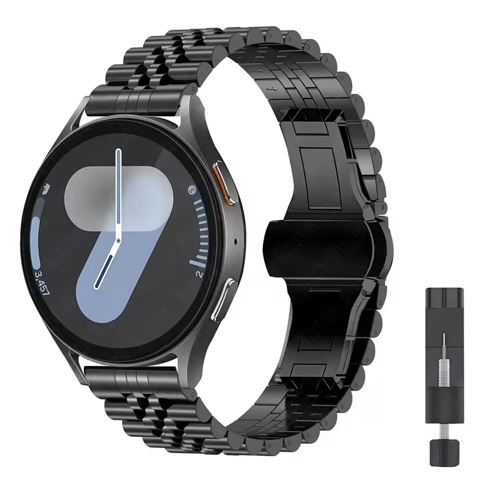 20mm/22mm Samsung Galaxy Watch 7/6/5/4 Curved Design Metal Band, Stainless Steel Bracelet, Compatible with Huawei GT4/GT3Pro, Band Color: mm, Parallel Import