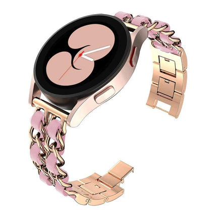 Compatible with Samsung Galaxy Watch 6/5/4/40mm/44mm/42mm/46mm/Active/Gear S3, 20mm/22mm Stainless Steel Chain Bracelet Strap for Huawei GT2/GT3, Band Color: mm, Parallel Import