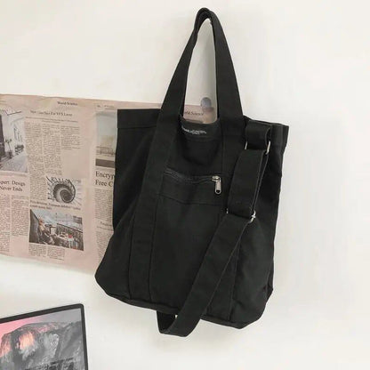 Vintage Casual Canvas Square Shoulder Bag, Handbag, Tote Bag, Crossbody Bag, Unisex, Imported