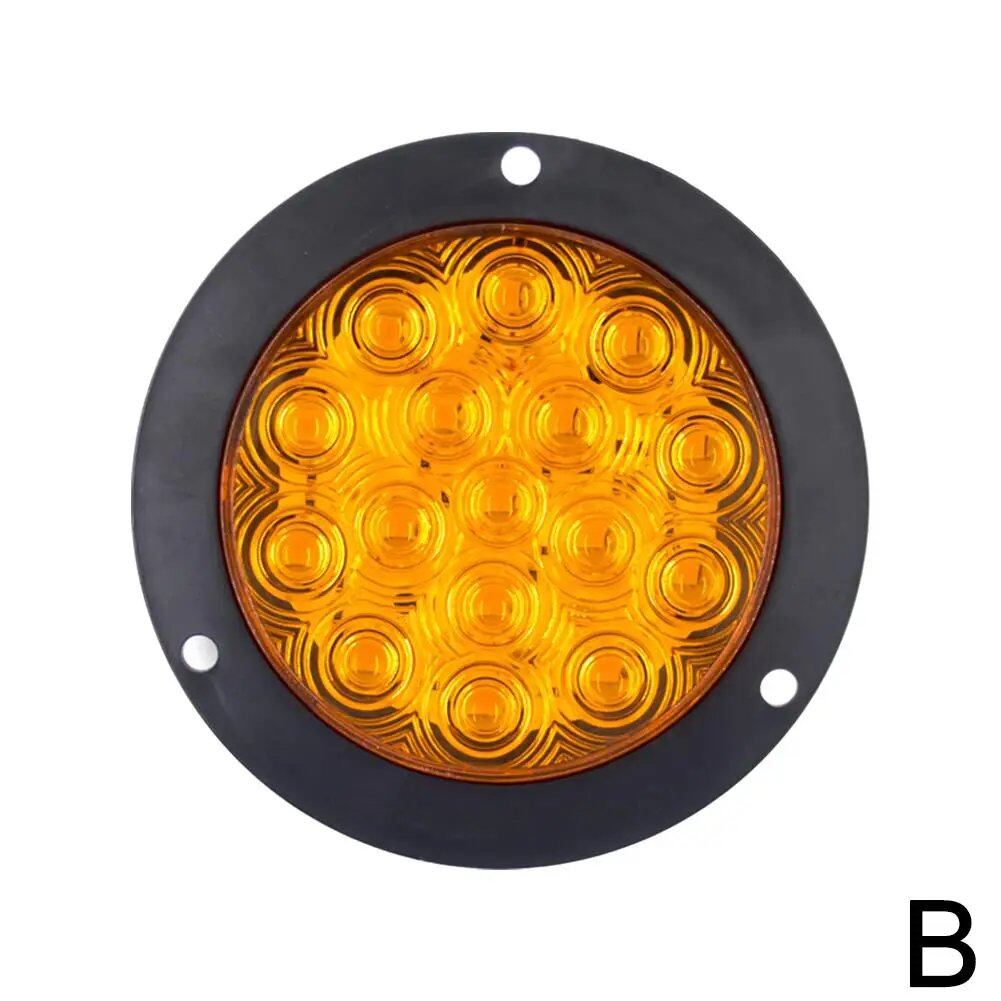 1/2 12V/24V 16-LED 4-inch Round Rear Tail Lights with Turn Signals, Brake, Stop, and Reverse Lights for Cars, Trucks, Trailers, and Commercial Vehicles. Available in Red, Yellow, and White. Ships from: Parallel Import.