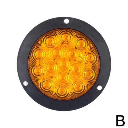1/2 12V/24V 16-LED 4-inch Round Rear Tail Lights with Turn Signals, Brake, Stop, and Reverse Lights for Cars, Trucks, Trailers, and Commercial Vehicles. Available in Red, Yellow, and White. Ships from: Parallel Import.